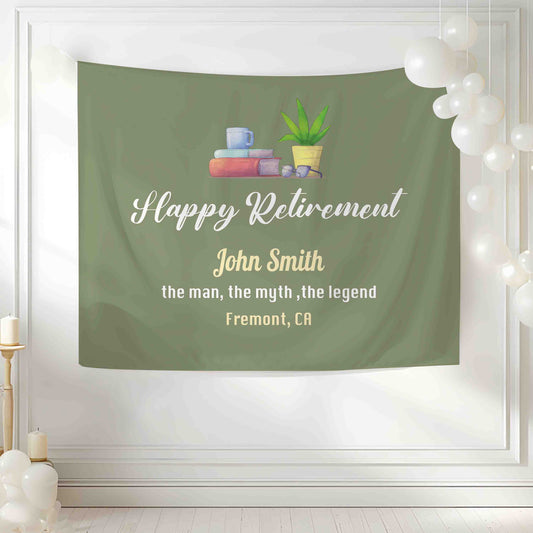 Personalized Retirement Party Banner, Retirement Celebration Wall Tapestry, Retiree Backdrop, Decor, Welcome Sign