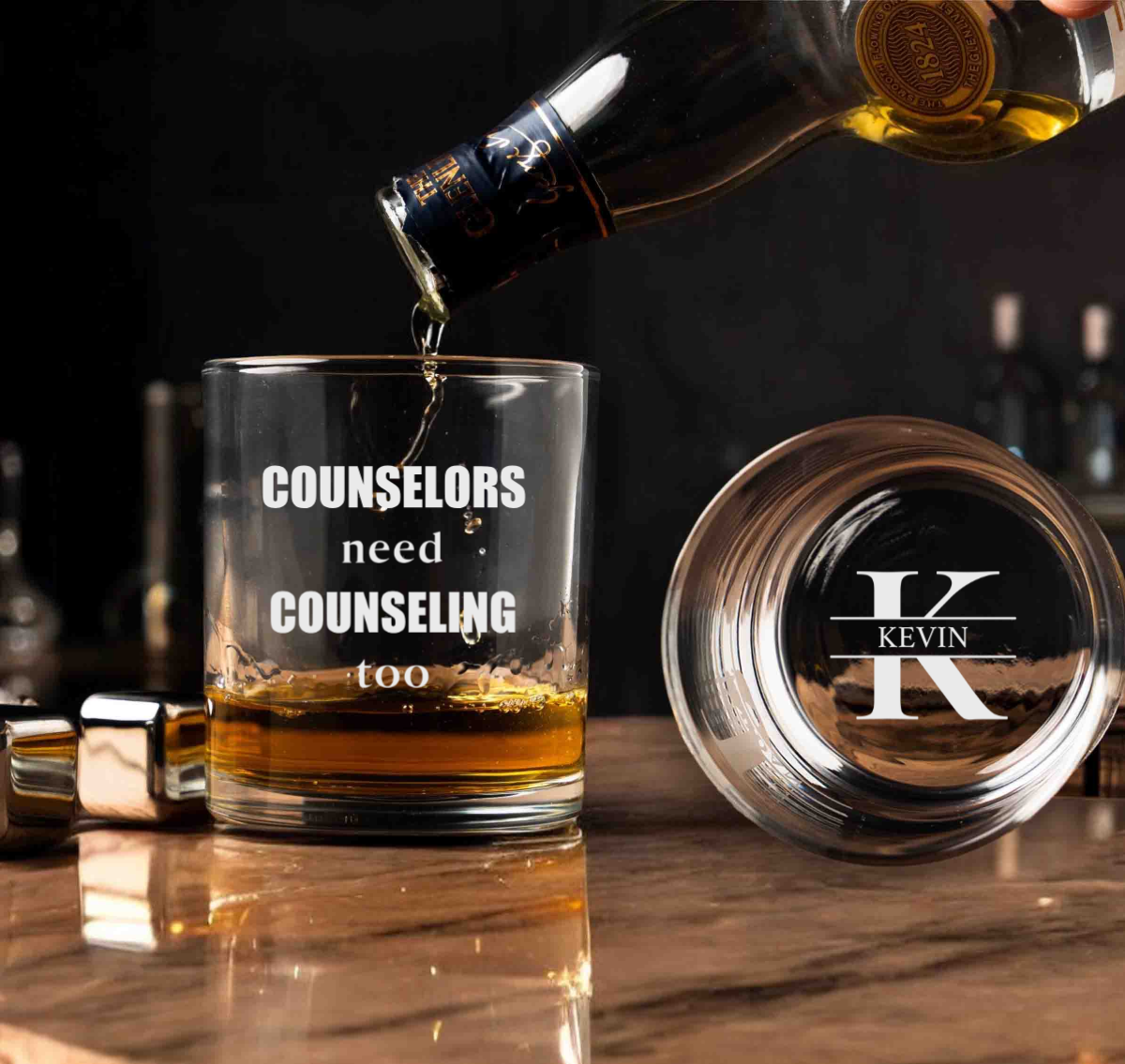 Personalized Whiskey Glasses - Counselors Need Counseling Too