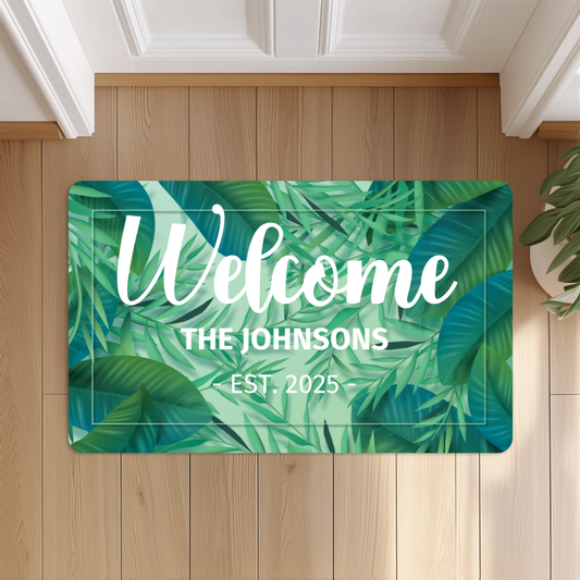 Personalized Family Welcome Doormat with Names, Housewarming Gift