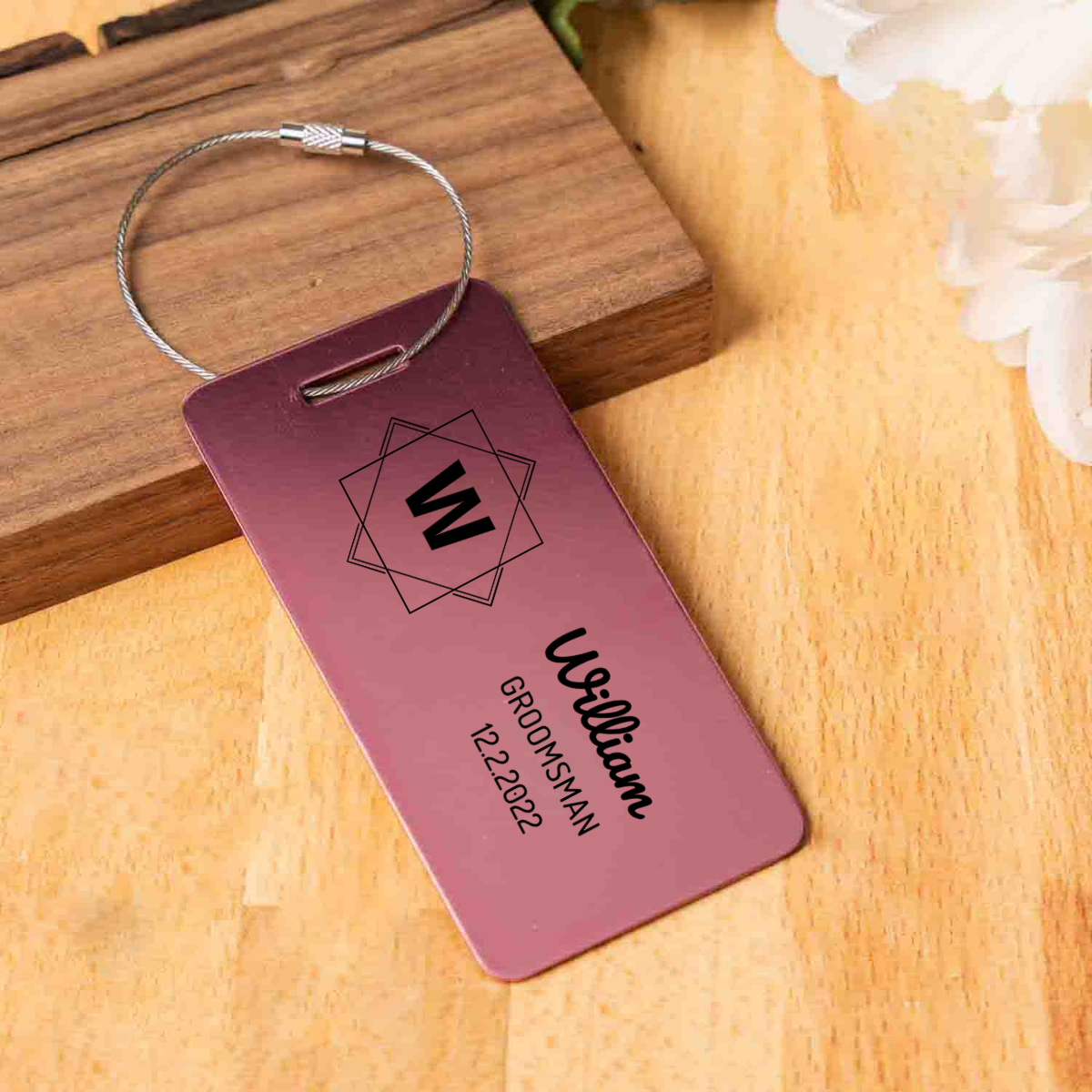 Personalized aluminum luggage tag with name for Groomsmen Proposal Gift Ideas Custom luggage tag and Wedding Party Favor Gifts