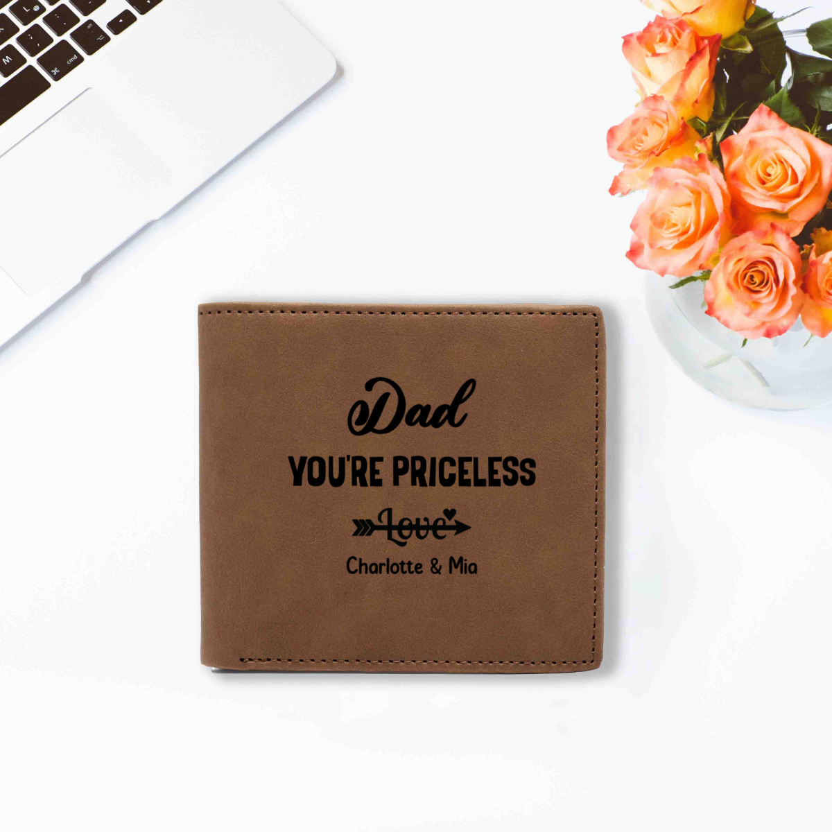 Personalized Funny Wallet for Dad, Custom Grandpa Gift with kids names, Fathers Day Gift