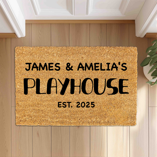 Personalized Kids Playhouse Doormat, Housewarming Gift