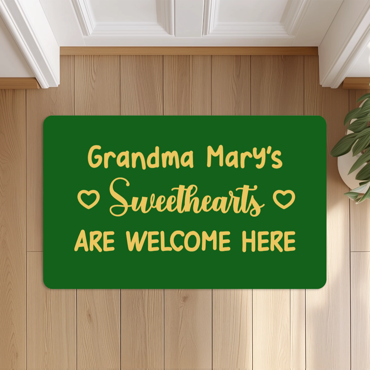 Personalized Grandma Grandpa Doormat, Grandma's sweethearts are welcome here, Grandparents Gift