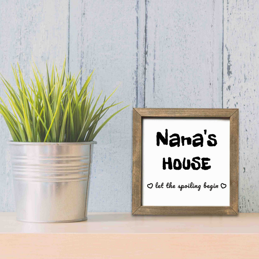 Personalized framed wooden sign, wall art decor, Nana, Grandma House Gift