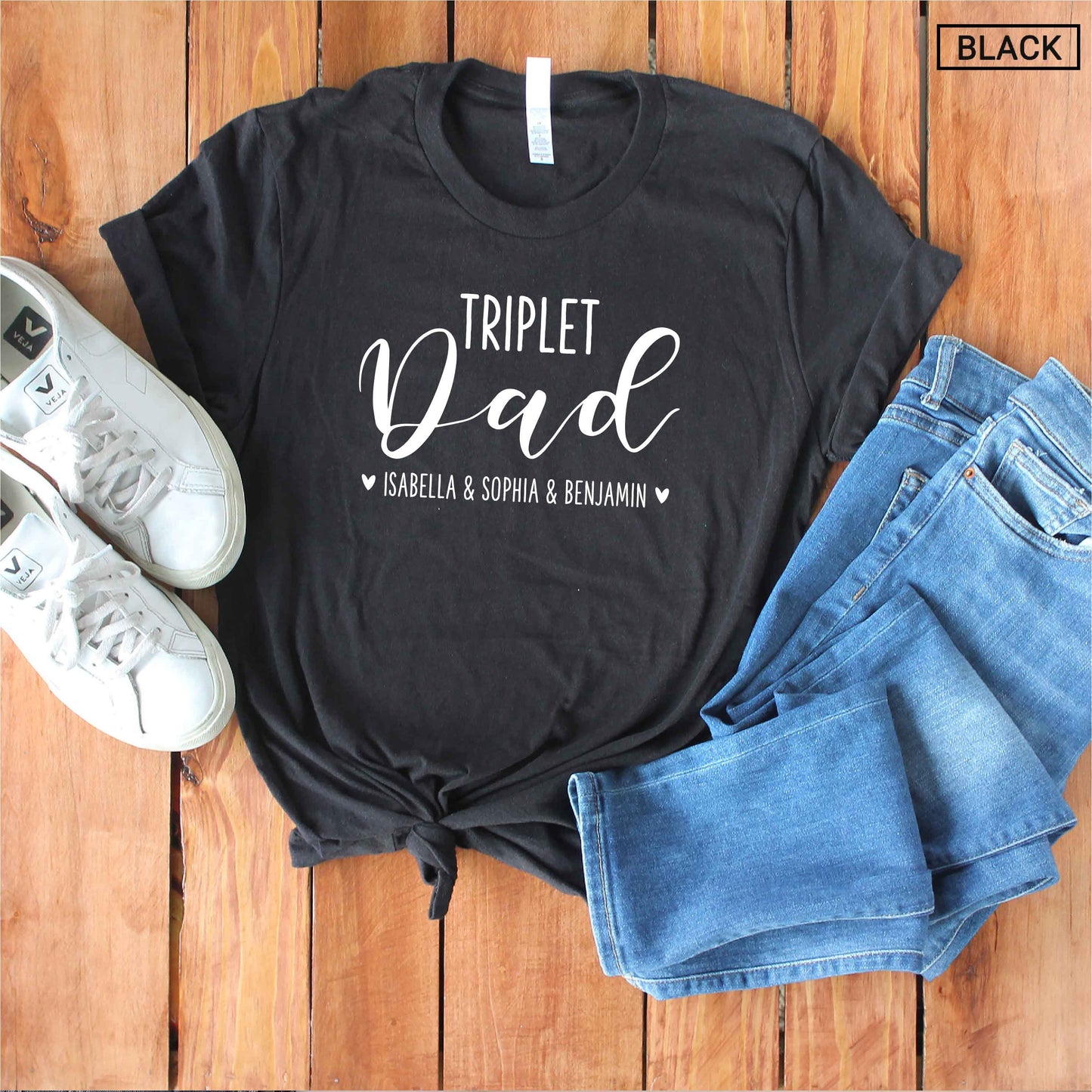 Unisex Personalized Triplet Dad Shirt - Custom Triplet Dad Shirt