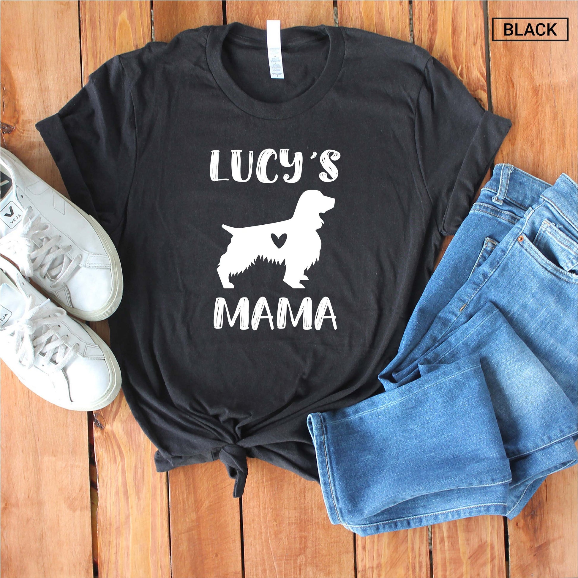 Unisex Personalized English Springer Spaniel Mama Shirt - Custom English Springer Spaniel Mom Shirt - Gift