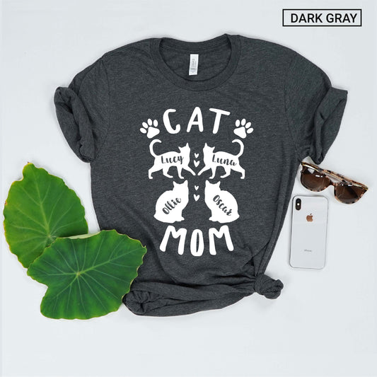 Unisex Personalized Cat Mama Shirt - Custom Cat Mom Shirt - Gift