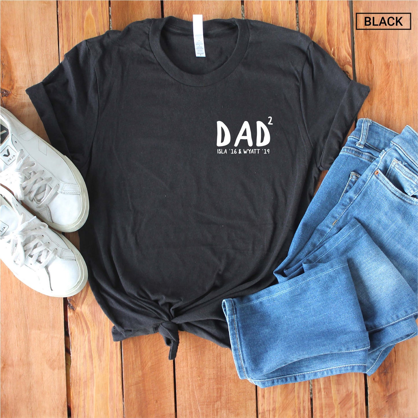 Unisex Personalized Dad of 2 Shirt
