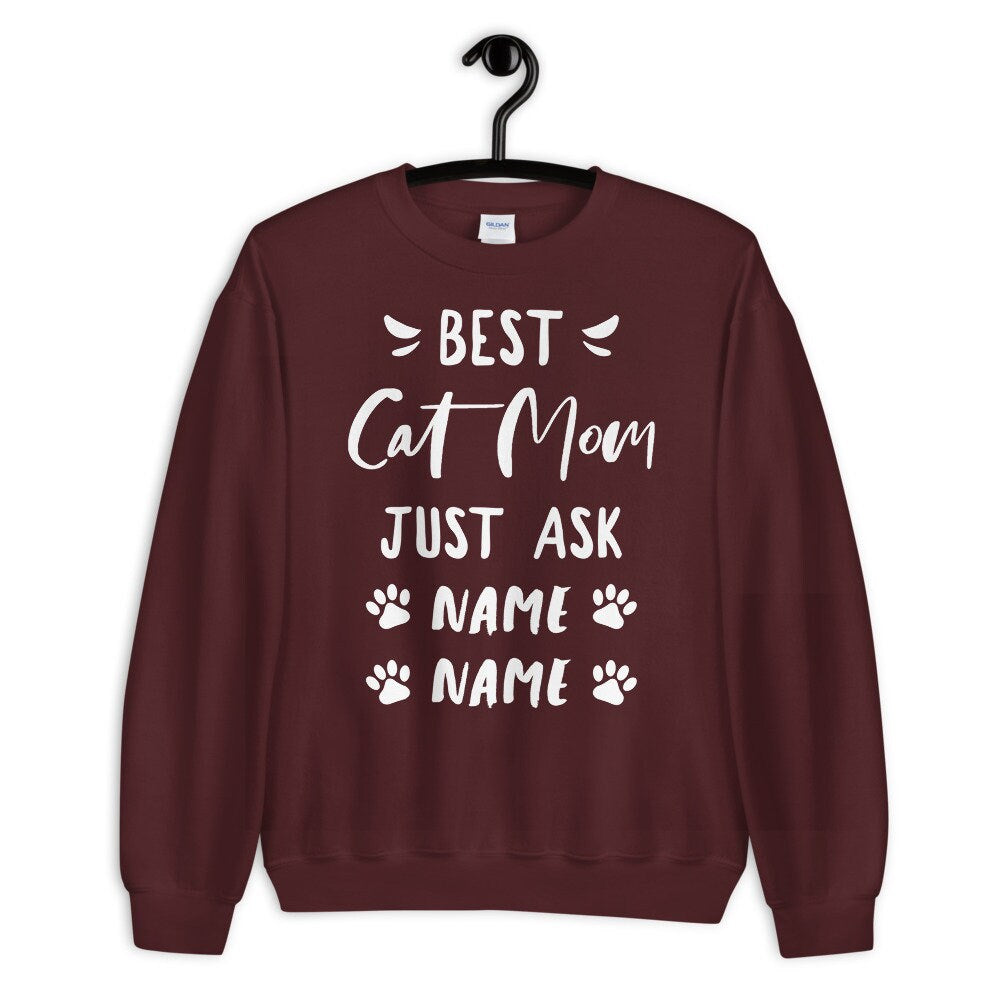 Personalized Best Cat Mom Sweatshirt - Gift