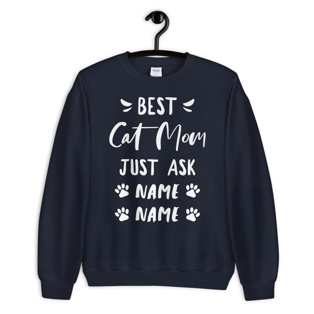 Personalized Best Cat Mom Sweatshirt - Gift