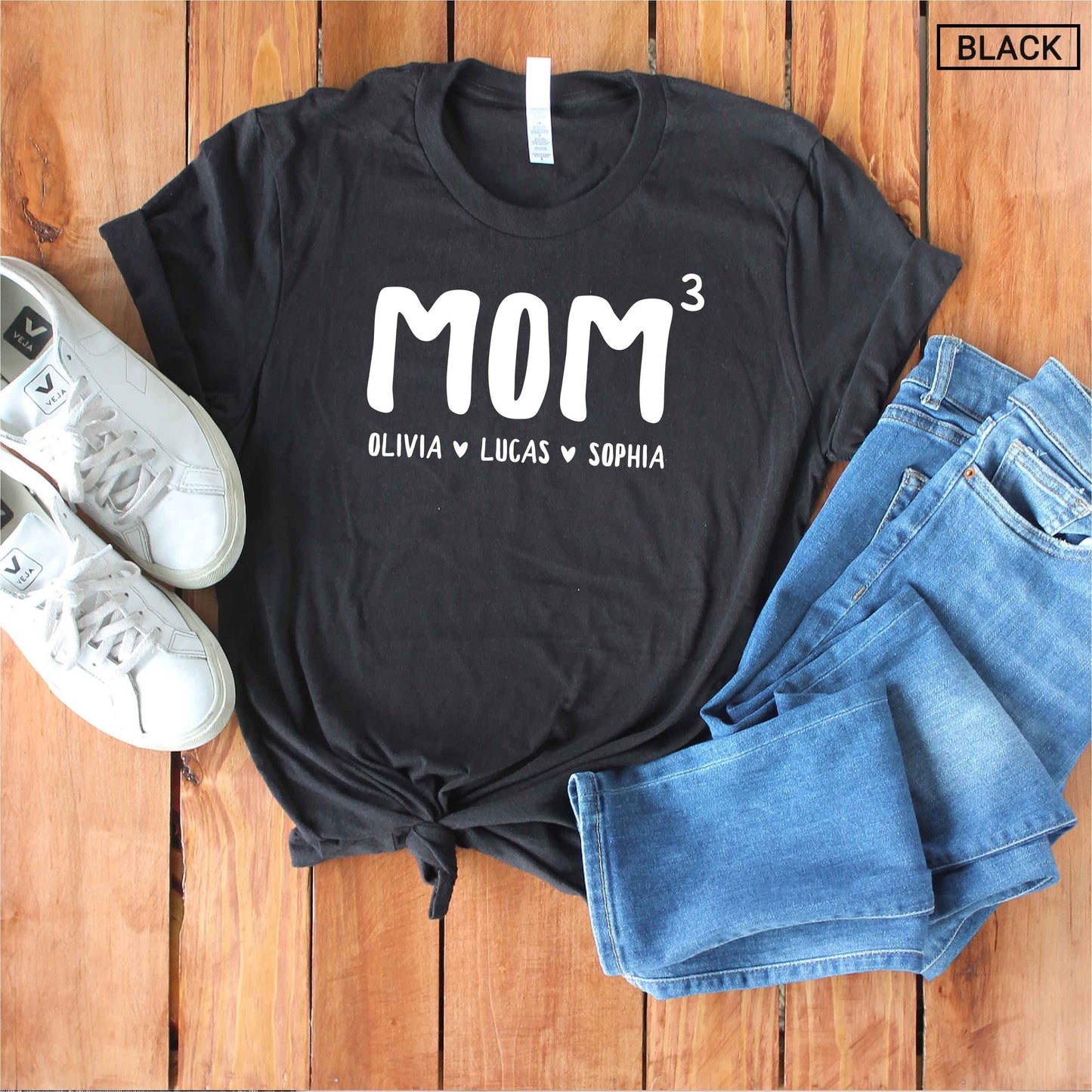 Unisex Personalized Mom of 3 Shirt - Mom of Three Shirt - Gift