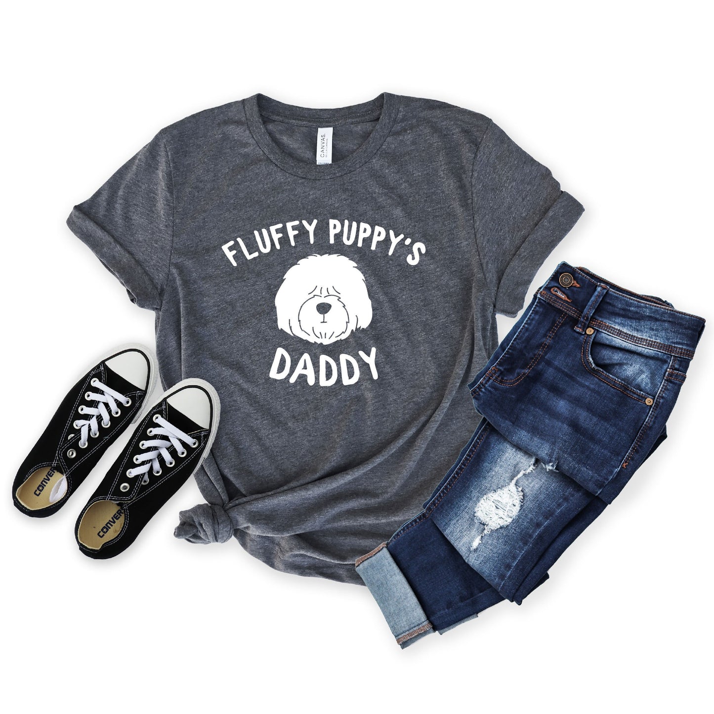 Personalized Old English Sheepdog Daddy Shirt - Custom Old English Sheepdog Dad Shirt - Gift -