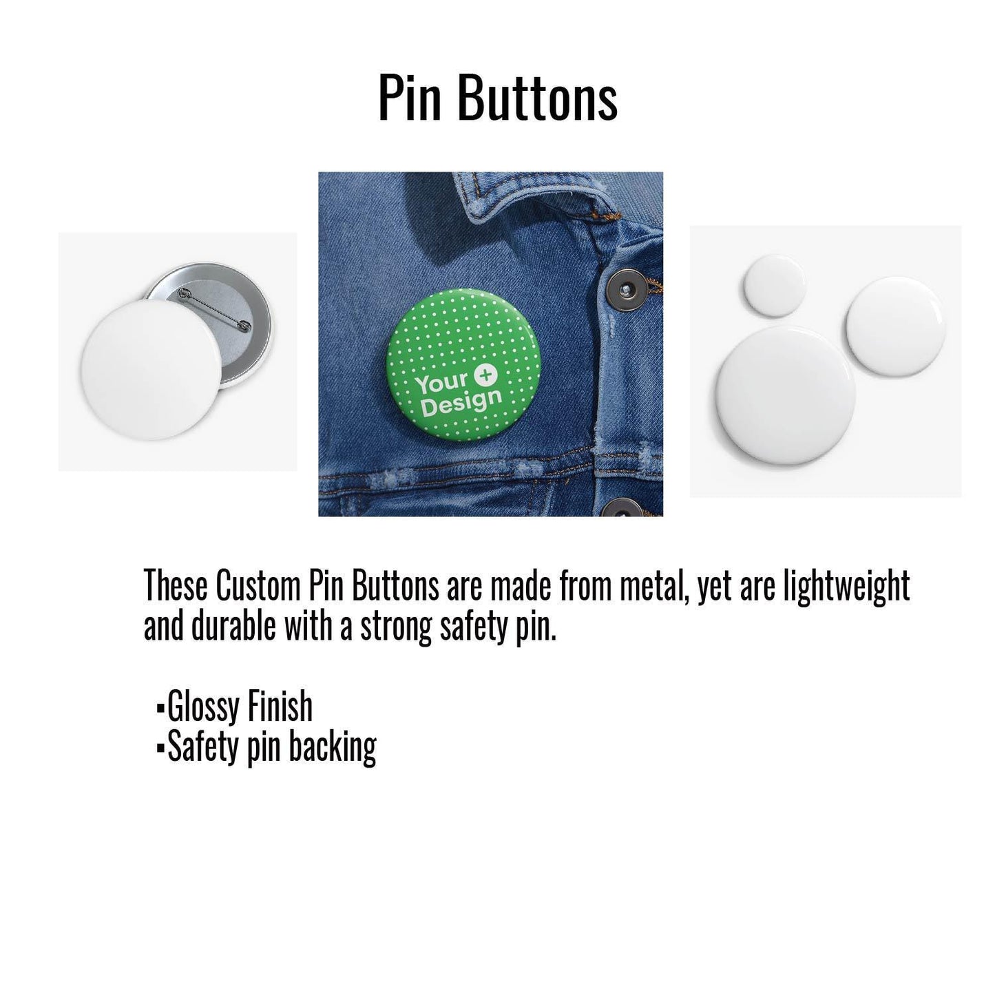 a pin button on a pair of jeans