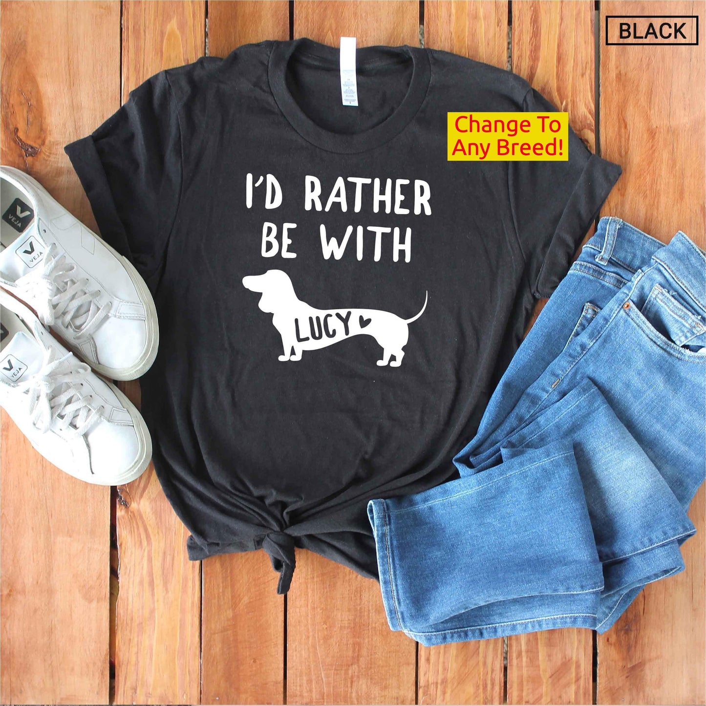 Unisex Personalized Dachshund Shirt - Custom Doxie Shirt with Your Dog's Name - Dachshund Gift -