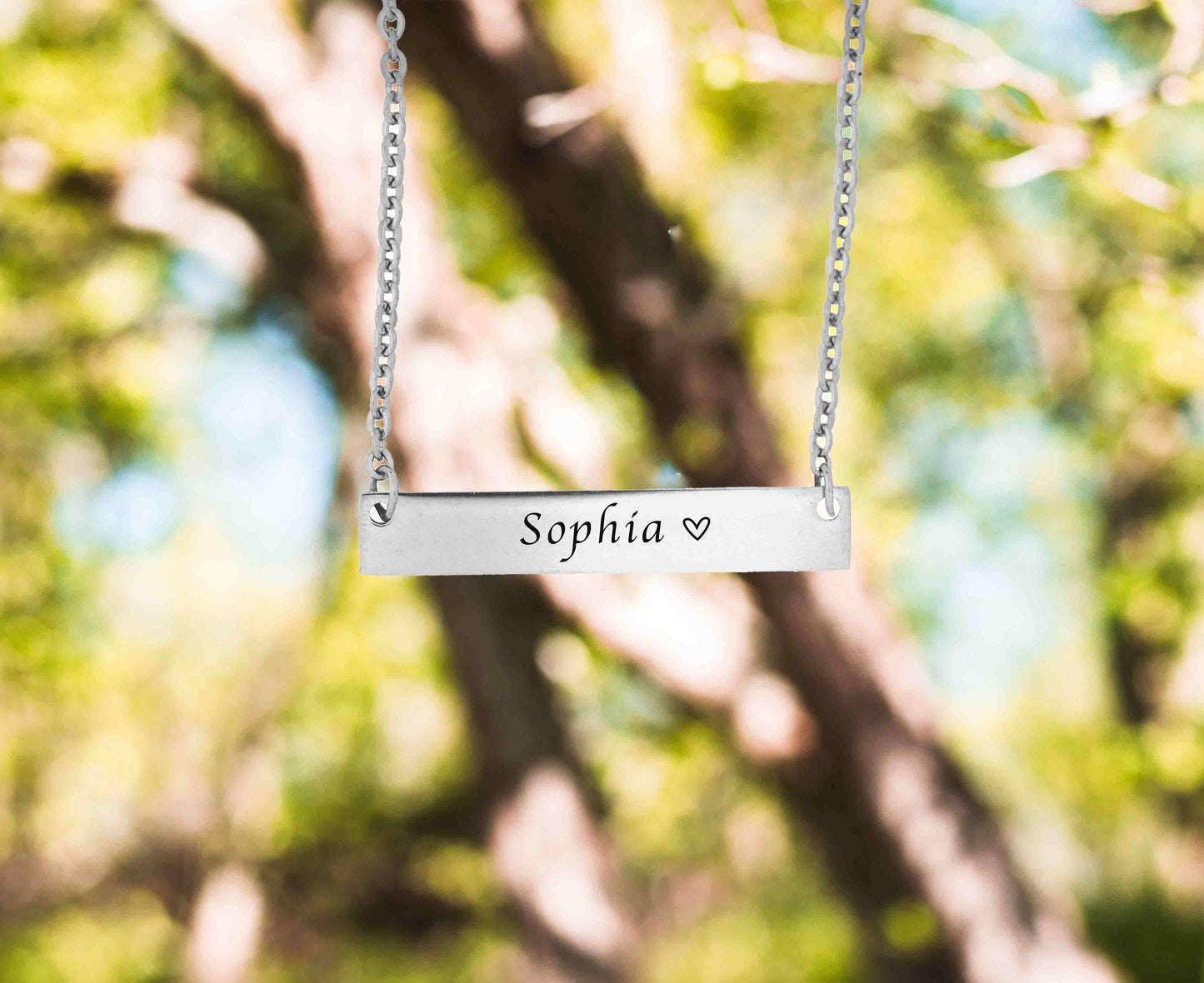 Personalized Necklace, Custom Engraved Bar Necklace with Children’s Names , Name Necklace for Mom, Grandma, Dad, Grandpa