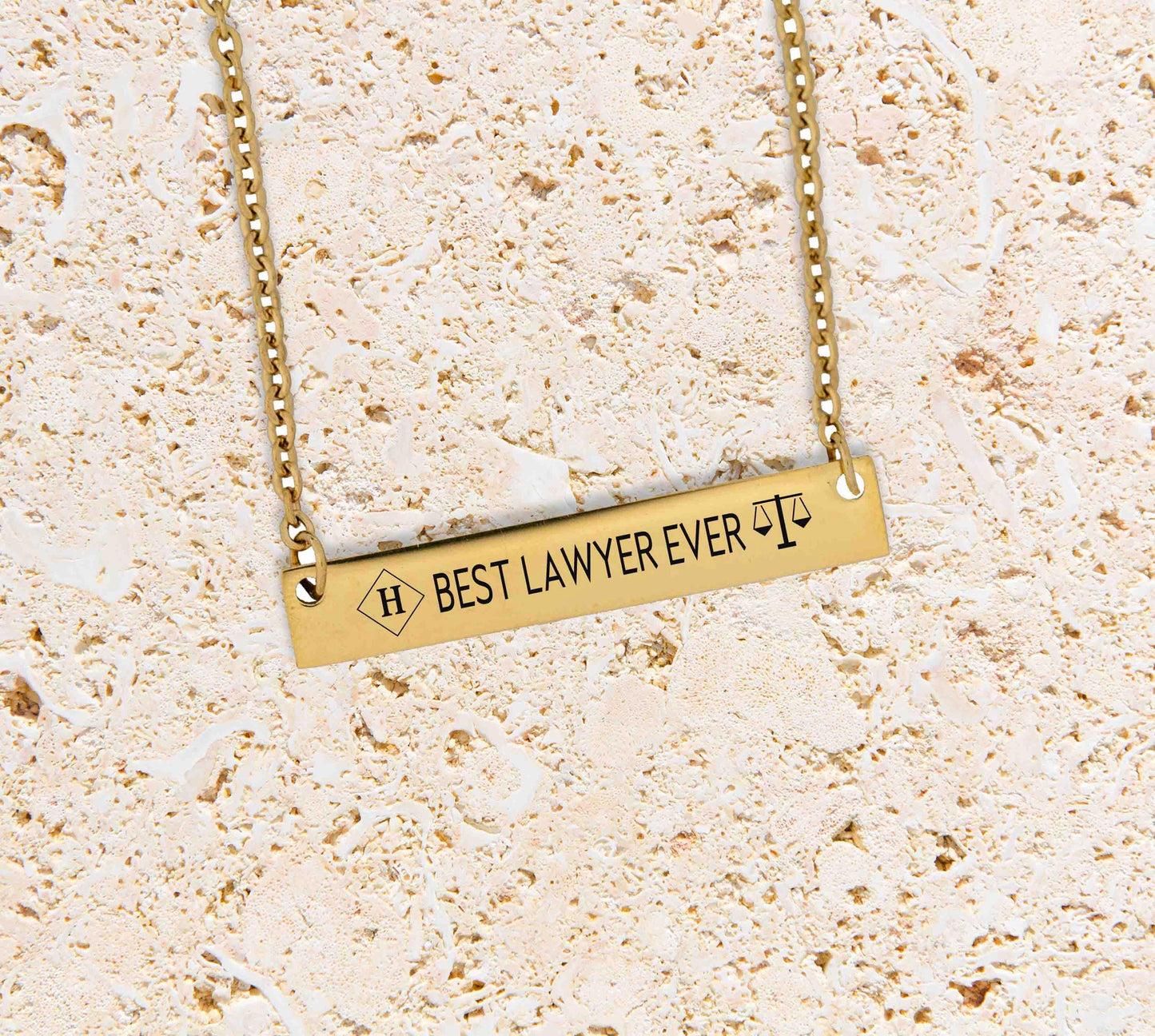 Personalized Necklace For Lawyer, Scales of Justice Necklace with Initial, Custom Gift Attorneys, Paralegals, Law students