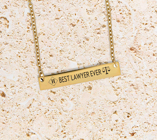 Personalized Necklace For Lawyer, Scales of Justice Necklace with Initial, Custom Gift Attorneys, Paralegals, Law students