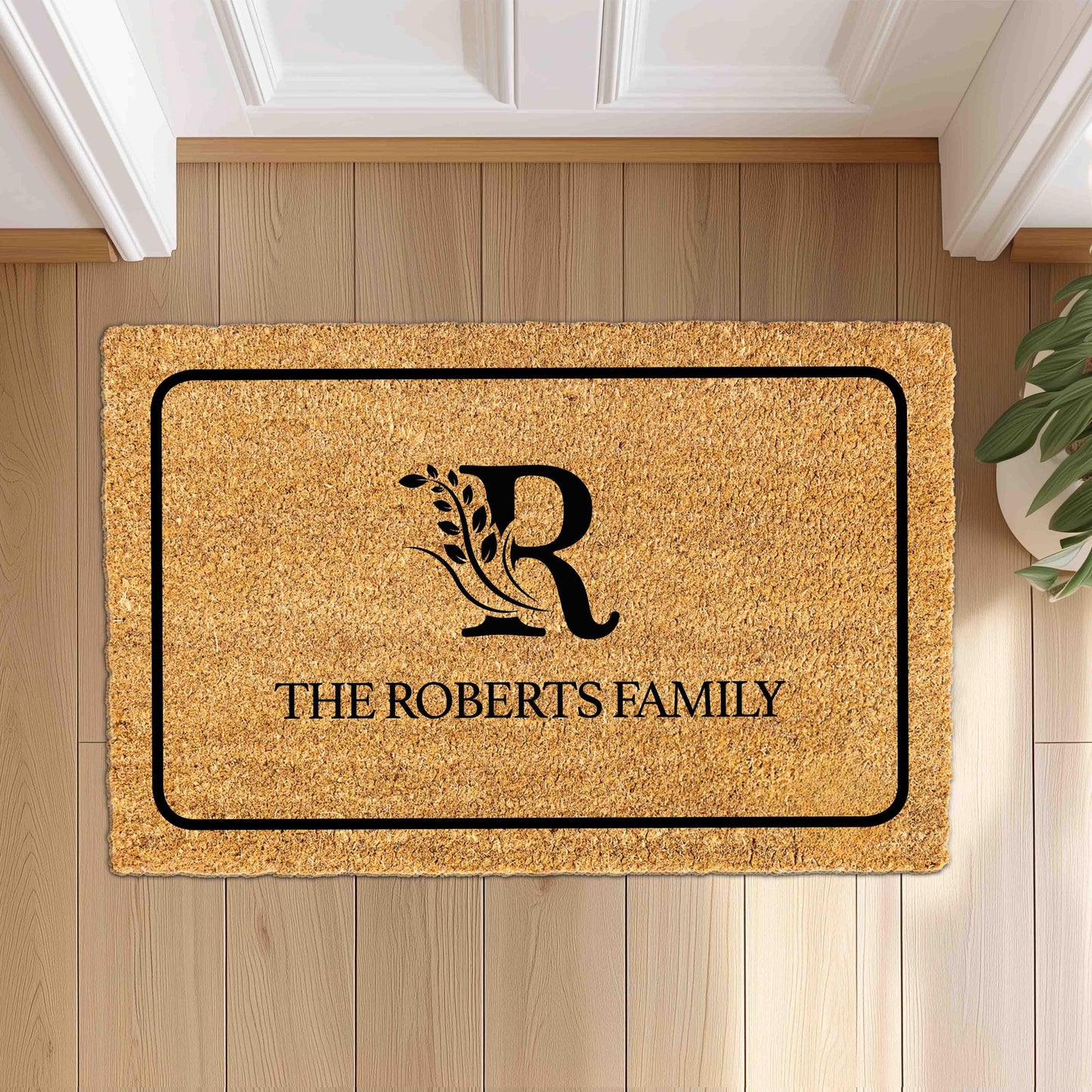 Personalized Welcome Doormat with Family Name, Custom monogram last name doormat,  Housewarming Gift, House Decor Outdoor Mat