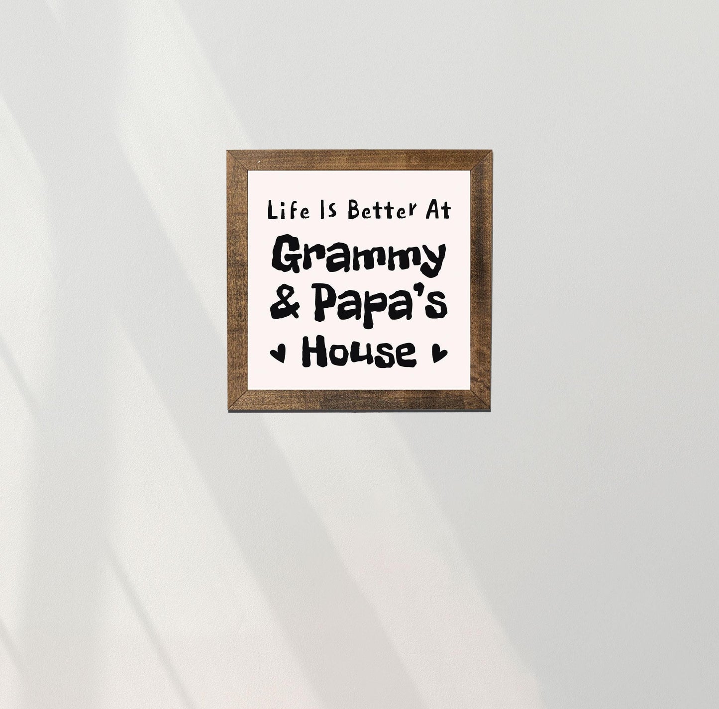 Grandma & Grandpa's House Welcome Sign, Life is better at grandma grandpa's house, Grandparents Home Sign, Gift, Square Wooden Decor