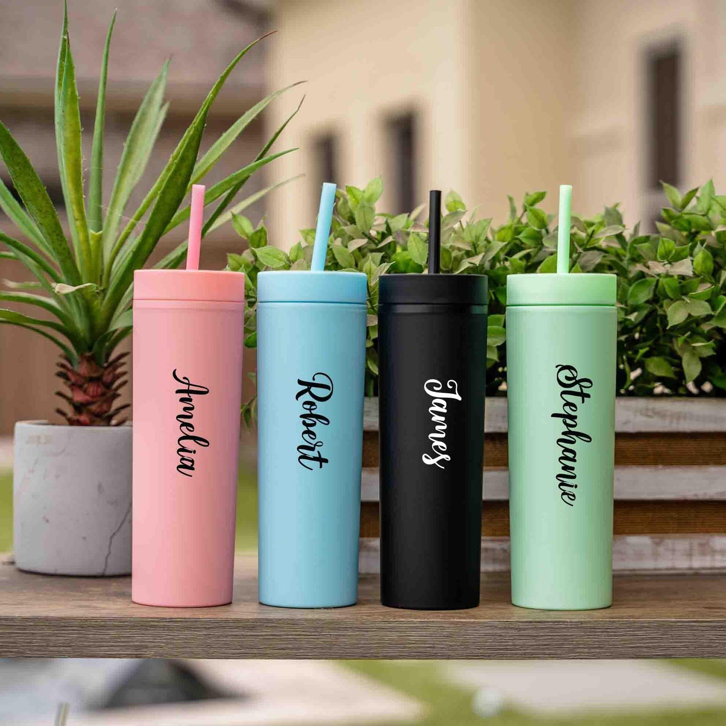 Personalized name tumbler with Lid and Straw,  Acrylic Tumbler, Custom Skinny Cup