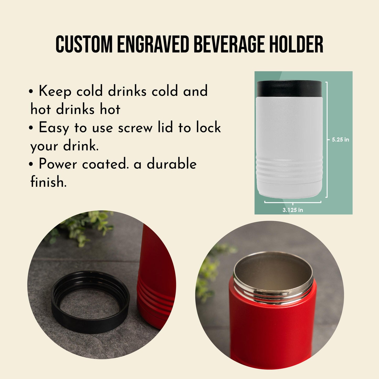 Personalized Insulated Beverage Holder with name title, beverage holders, beer can cooler, bottle Coolie Drink Chiller
