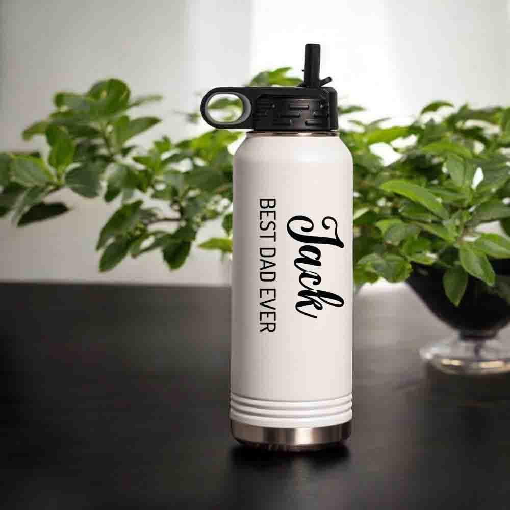 Personalized Water Bottle with name title, 32oz Stainless Steel Tumbler, Custom groomsman proposal gift, outdoor travel gift