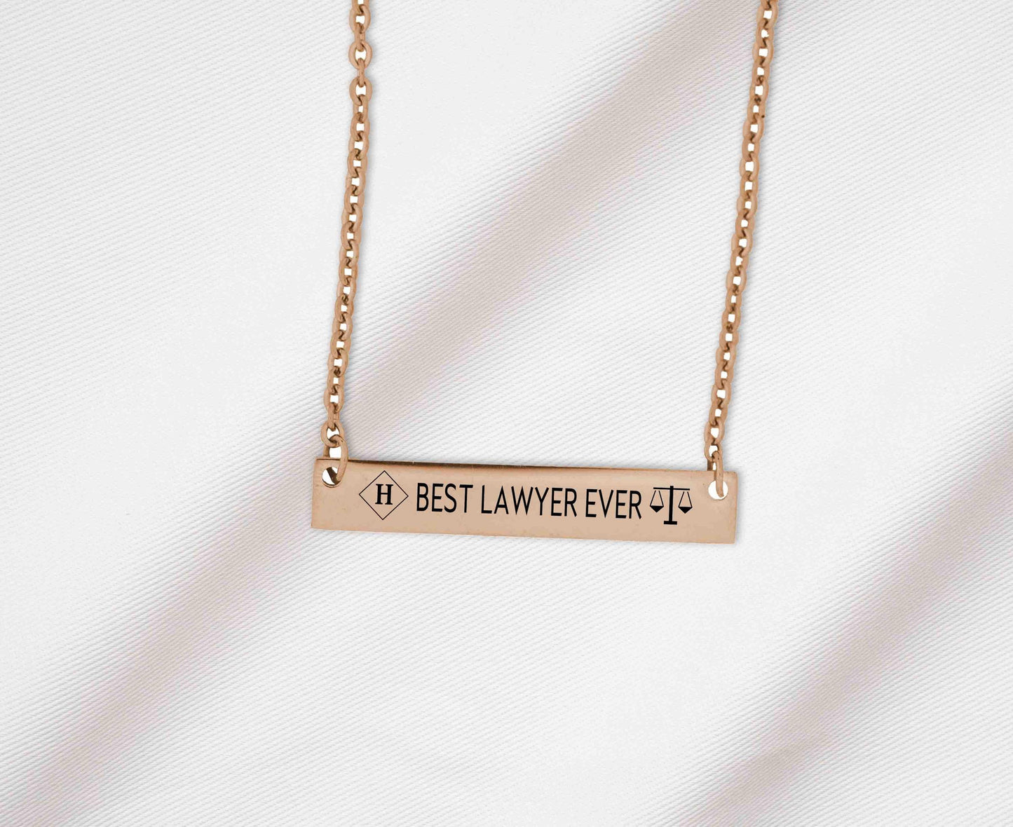 Personalized Necklace For Lawyer, Scales of Justice Necklace with Initial, Custom Gift Attorneys, Paralegals, Law students