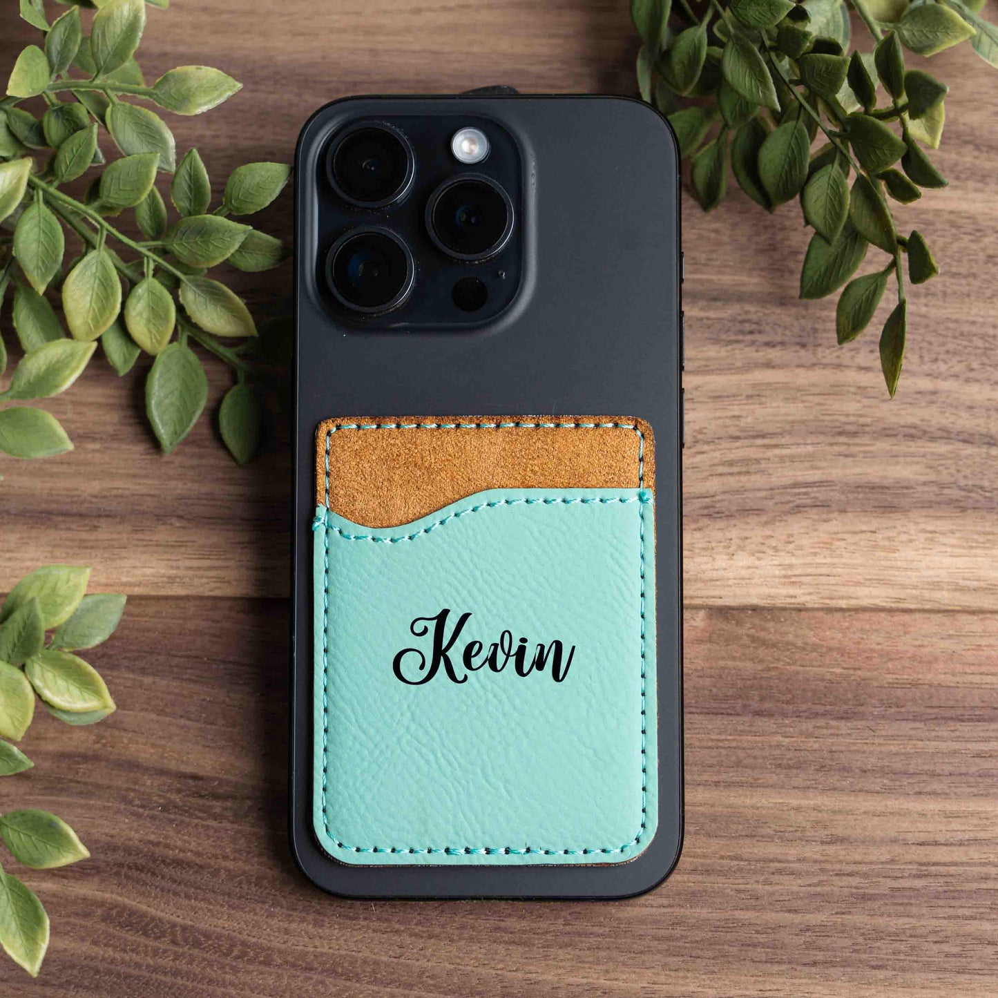Personalized Phone Wallet Stick On Cell Phone Wallet Credit Card Holder, with Adhesive Back