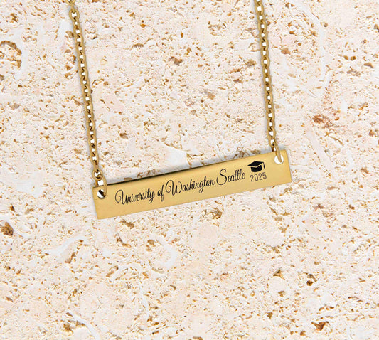Personalized Necklace Graduation Gift with University School Name, Custom Gift