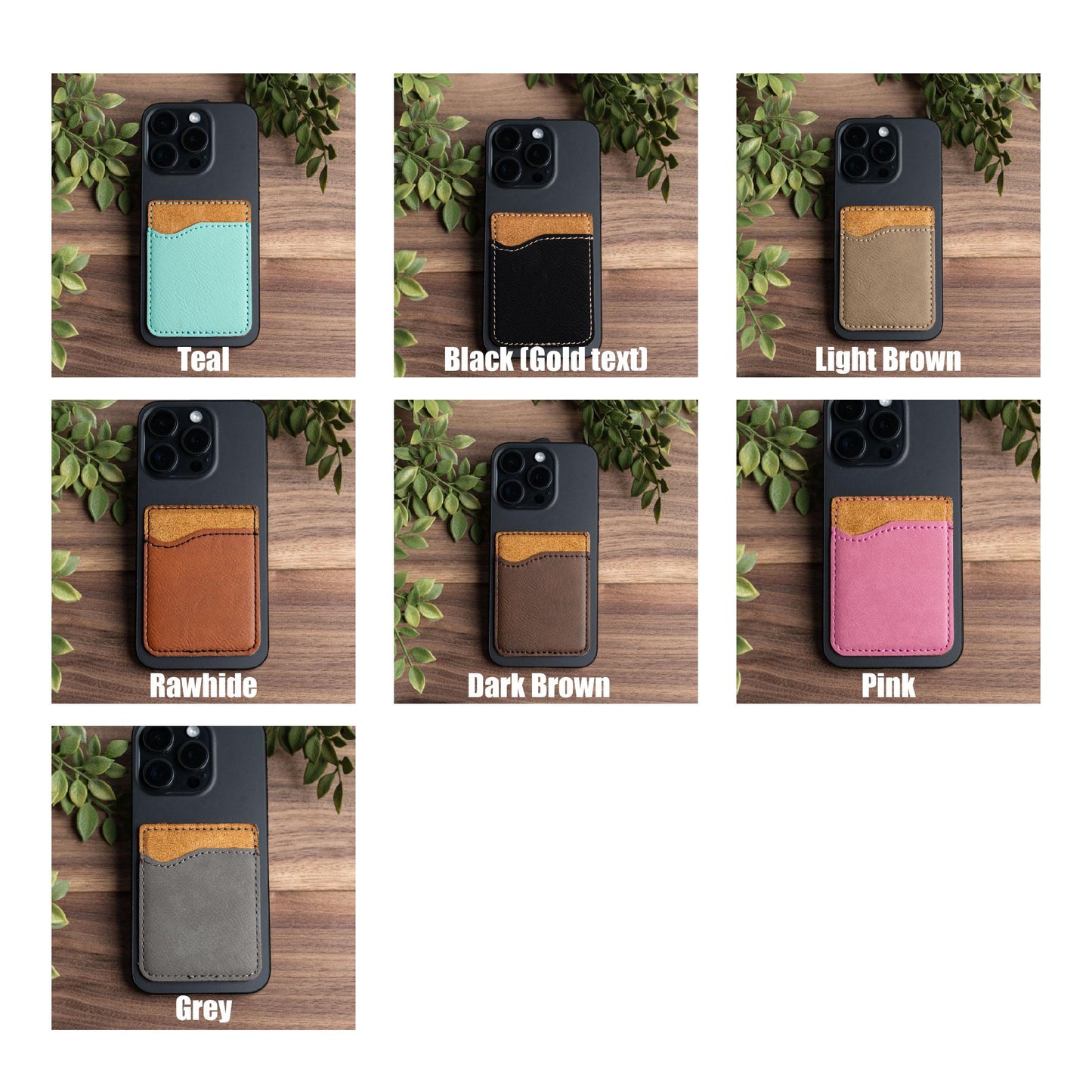 Personalized Phone Wallet Stick On Cell Phone Wallet Credit Card Holder, with Adhesive Back