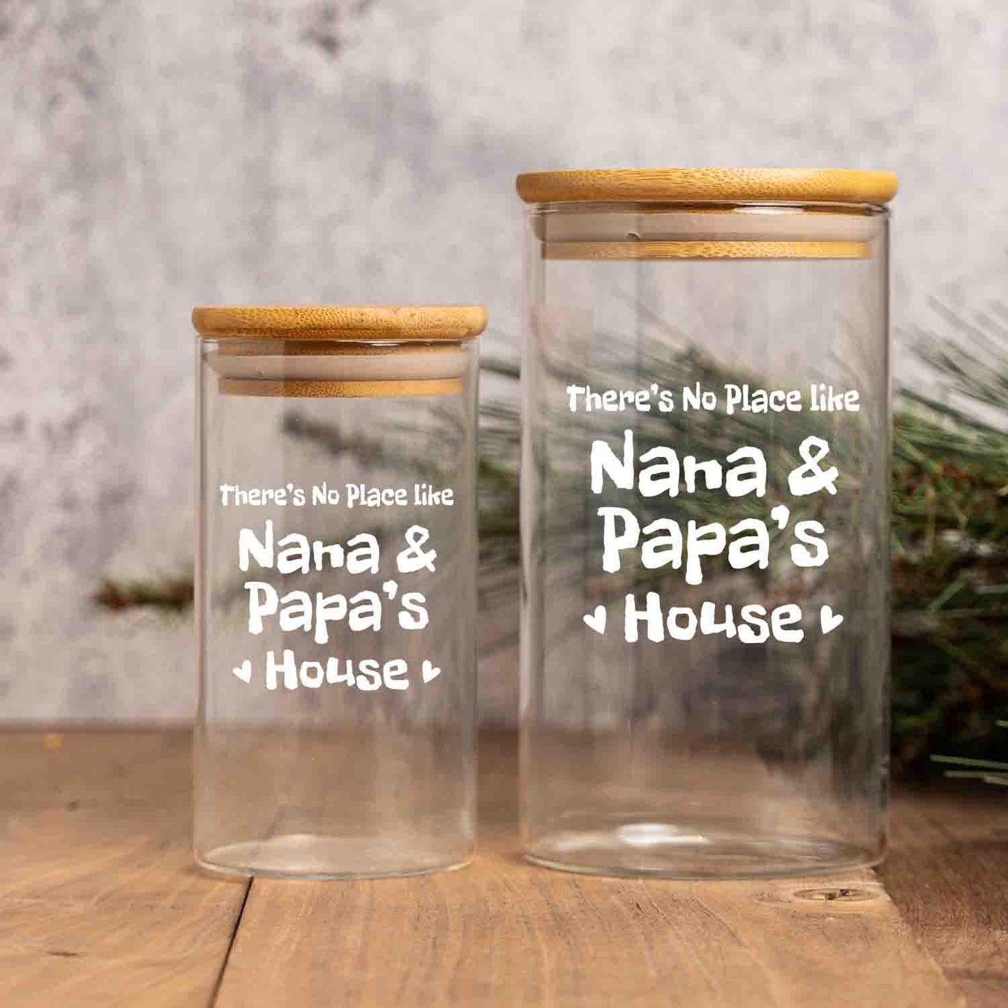 There's No Place Like Grandma & Grandpa's House Custom Glass Jar, Food Storage Jar, Home decor