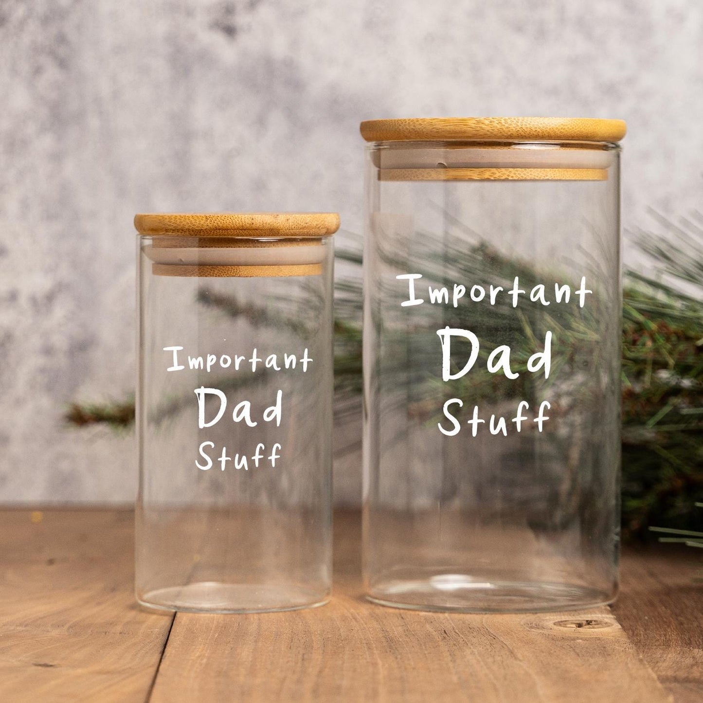 Funny Important Nana Stuff Glass Jar, Personalized Storage Jar, Grandma Grammy Gift