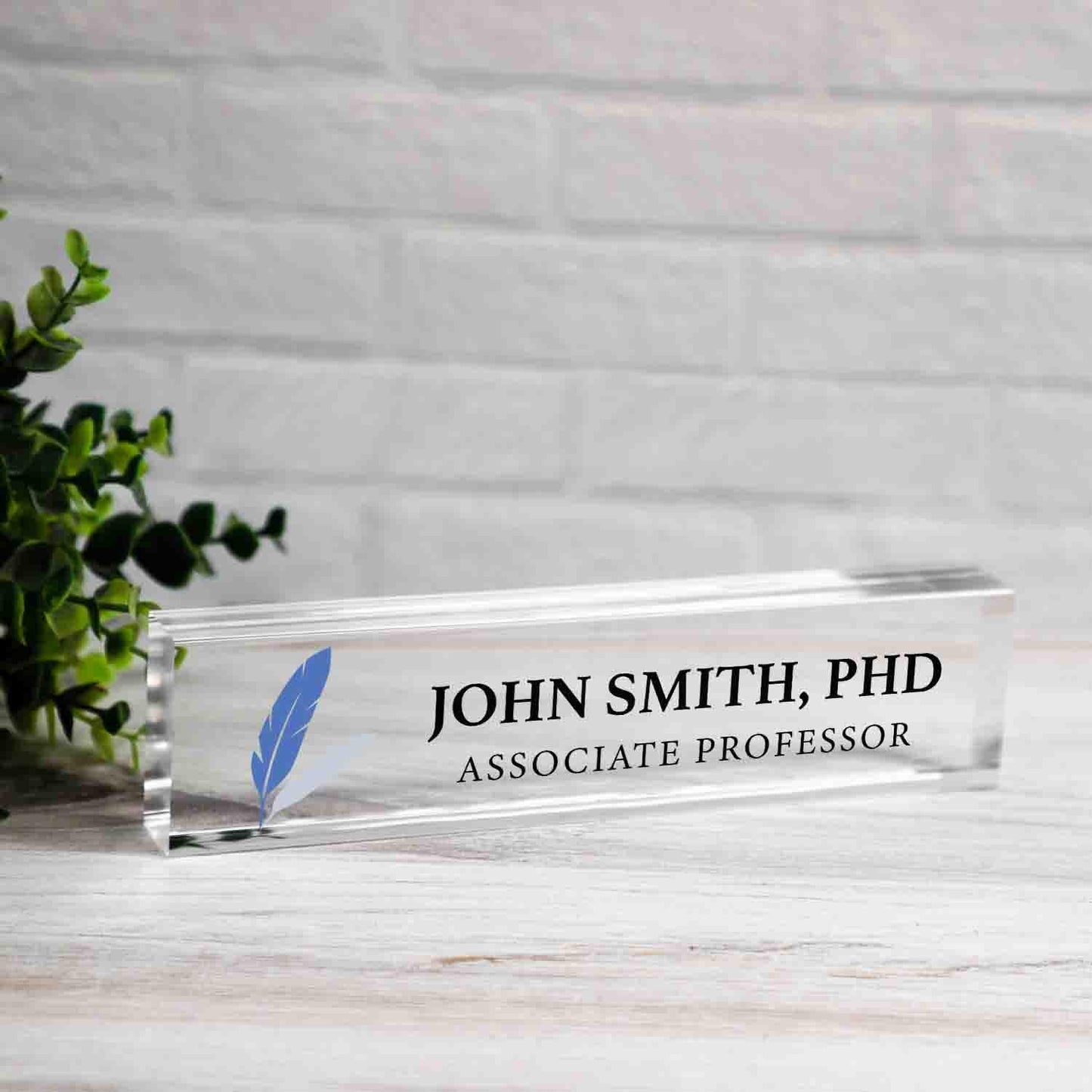 Personalized Nameplate for Associate Professor or any title, Custom Name Wedge, Desk Sign, Office Job Title Desk Bar Clear Name Plate