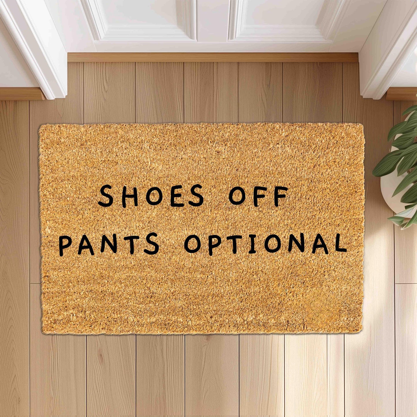Funny Shoe Off Pants Optional Doormat, Family Welcome Doormat, Housewarming Gift, House Decor Outdoor Mat