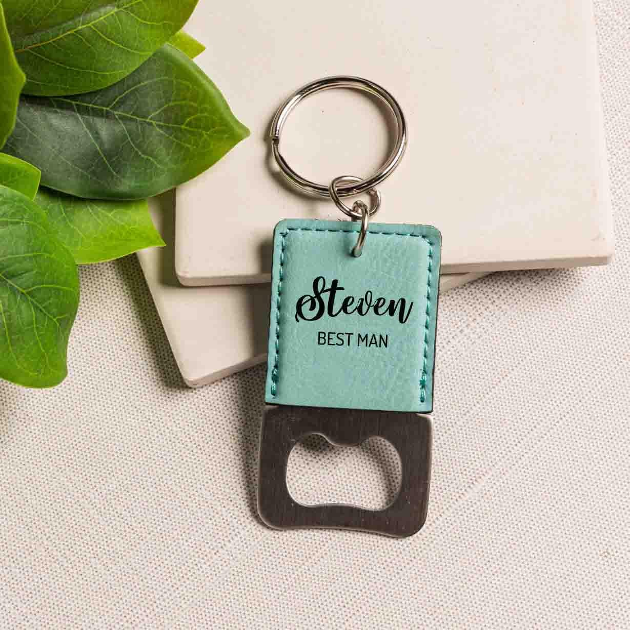 Personalize Keychain Bottle Opener with Name and title, Groomsman proposal Wedding gift for Men