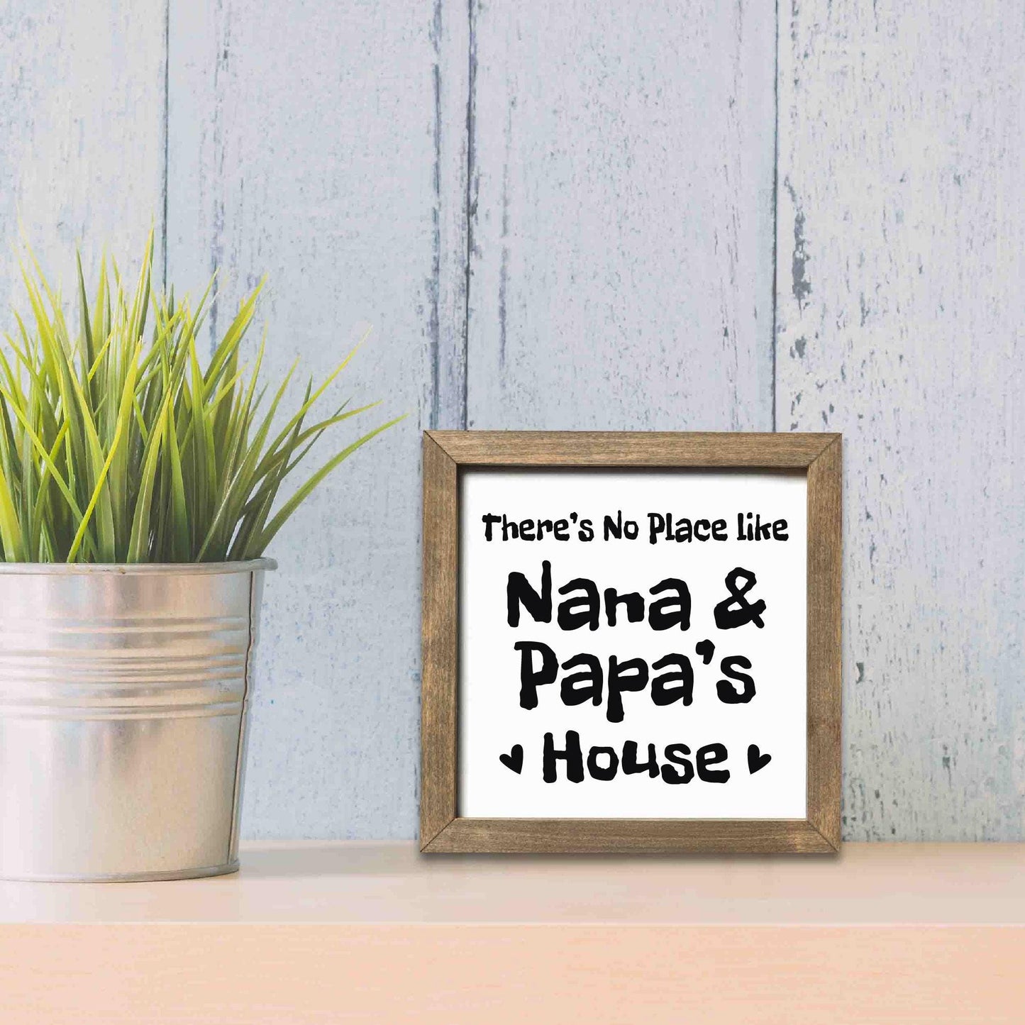There's No Place Like Grandma & Grandpa's House, Grandparents Sign, House Gift, Square Wooden Decor