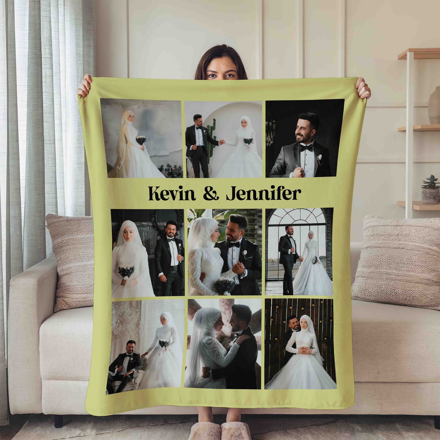 Personalized Photo Blanket, Photo Blanket with Text, Personalized Wedding Gift, Memorial Blanket, Anniversary Gift, Couples Gift, Gift for Her
