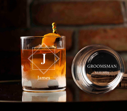 Personalized Whiskey Glasses for Groomsmen Proposal Gift Ideas Custom Glasses and Wedding Party Favor Gift