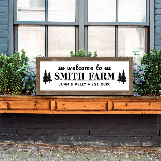 Personalized Farm Welcome Wood Sign, Custom Decor, House Wall art, Gift
