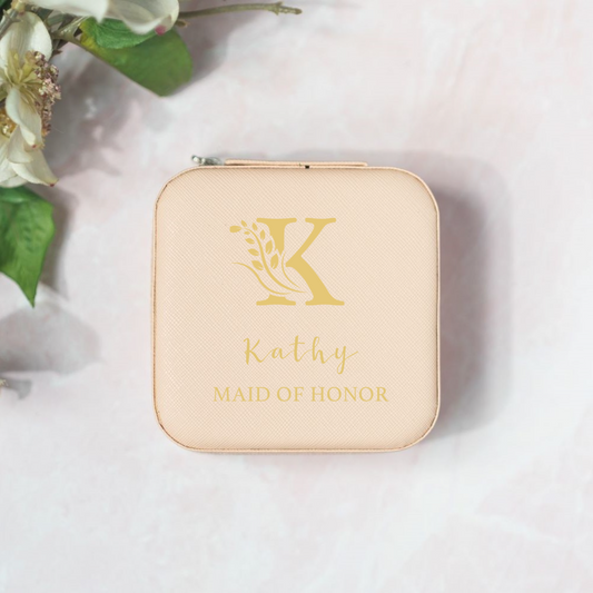 Personalized Bridesmaid Jewelry Box with Name & Title, Bridesmaid Maid of Honor Proposal Gifts, Bachelorette Party Wedding Favors