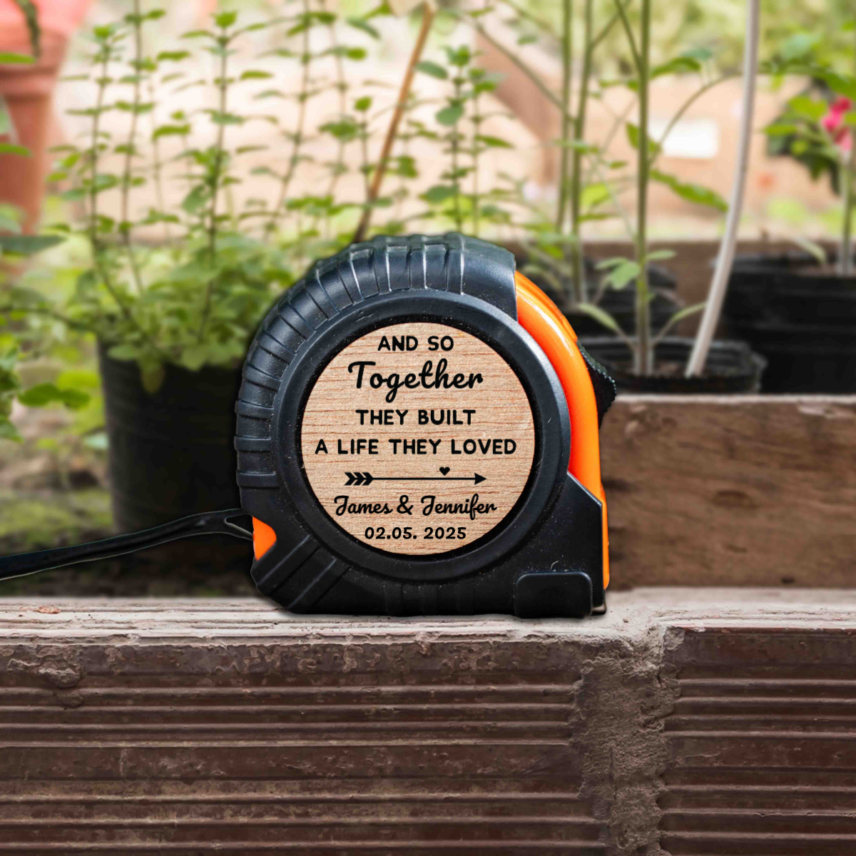 Personalized Tape Measure for New Couple, Custom Wedding Gift with names, Engagement Gift