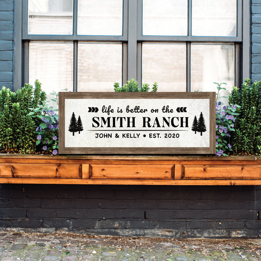 Personalized Ranch Welcome Wood Sign, Custom Farm Decor, House Wall art, Gift