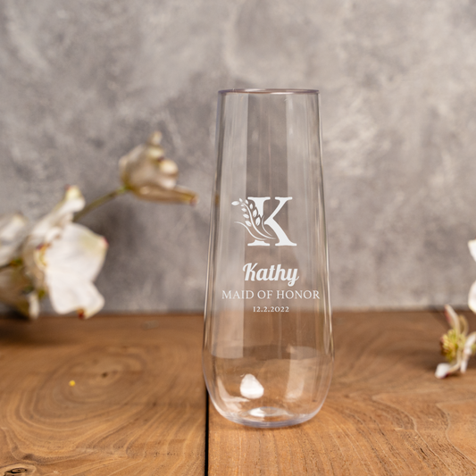 Personalized champagne flute, 9.5 oz