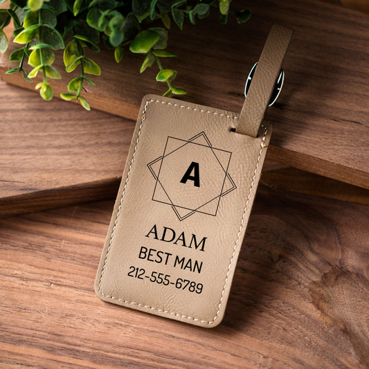 Personalized vegan leather luggage tag with name for Groomsmen Proposal Gift Ideas Custom bag tag and Wedding Party Favor Gifts