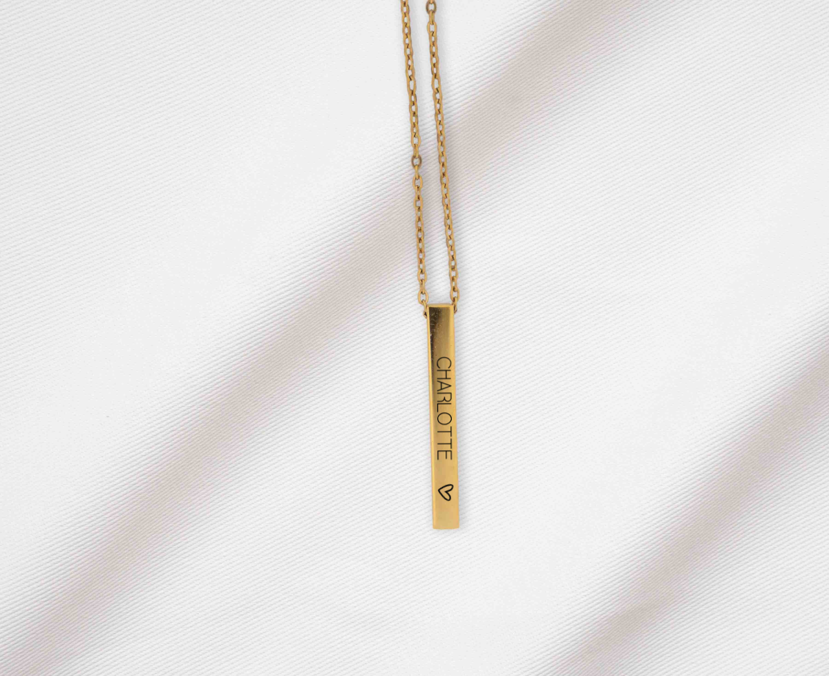 Personalized Necklace, Custom Engraved Bar Necklace with Children’s Names , Name Necklace