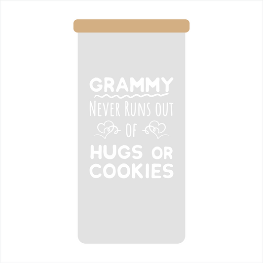 Grammy Cookie Glass Jar, Personalized Storage Jar, Grandma Nana Gift