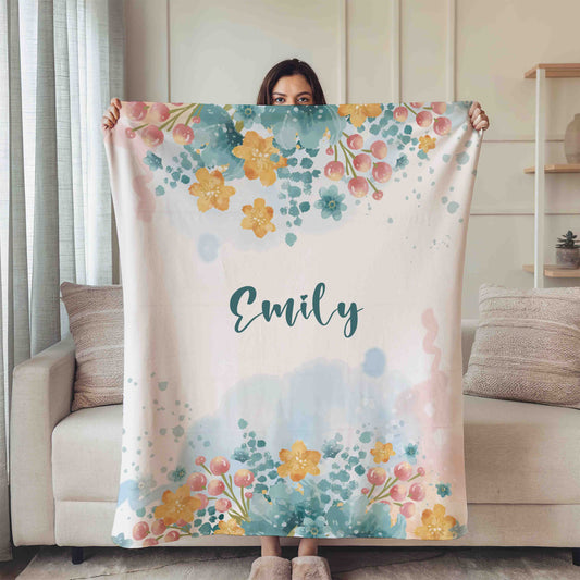 Personalized Name Blanket for Baby/Girl/Boy/Kids/Adults, Custom Gift for New Homeowner, Housewarming
