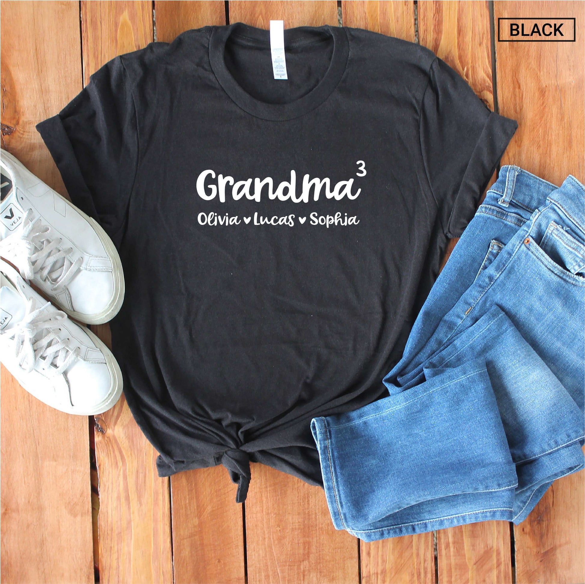 Personalized Grandma of 3 Shirt - Cute Grandma of Three Shirt - Gift [Unisex Shirt]