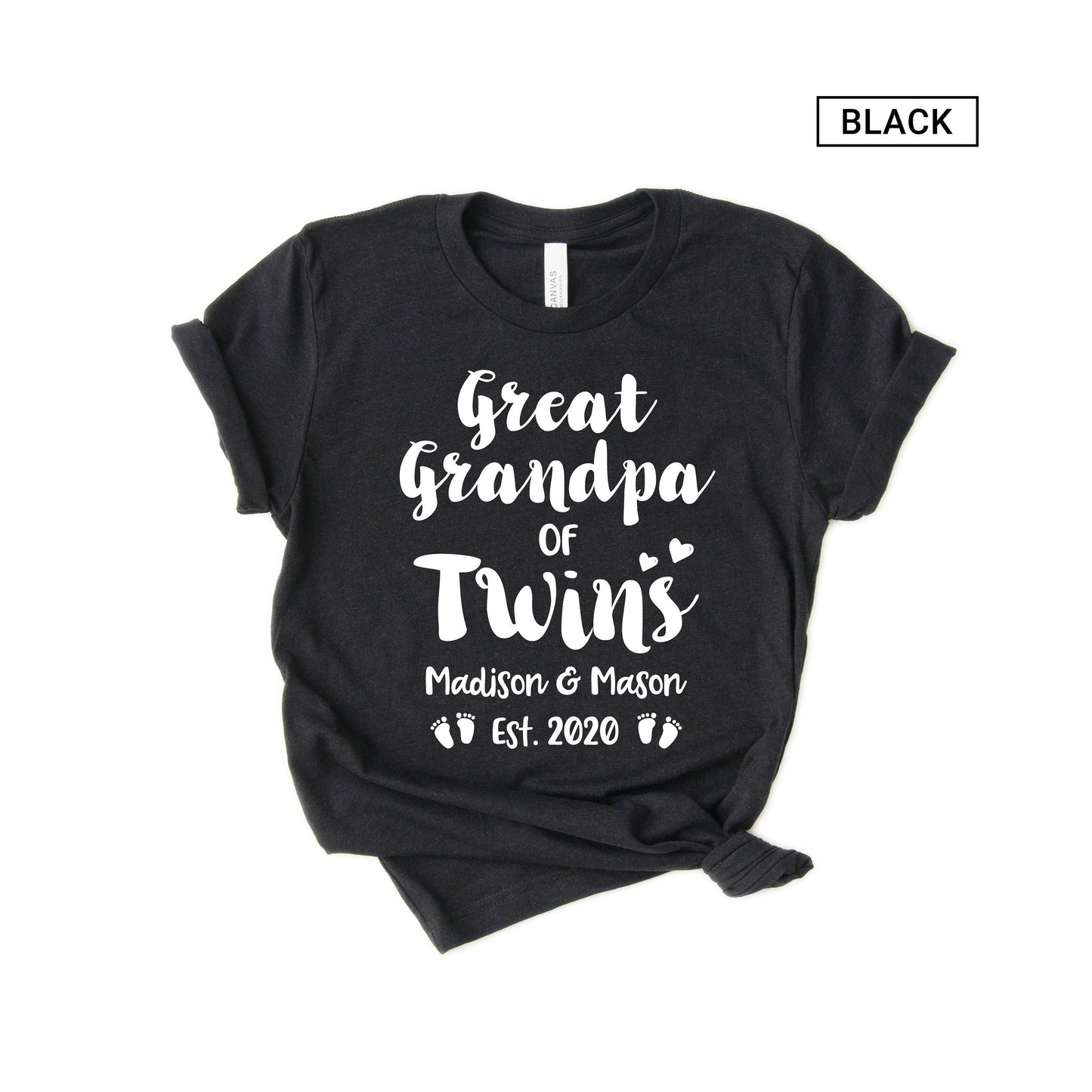 Personalized Great Grandpa of twins Shirt - Customized with names - Gift [Unisex Shirt]