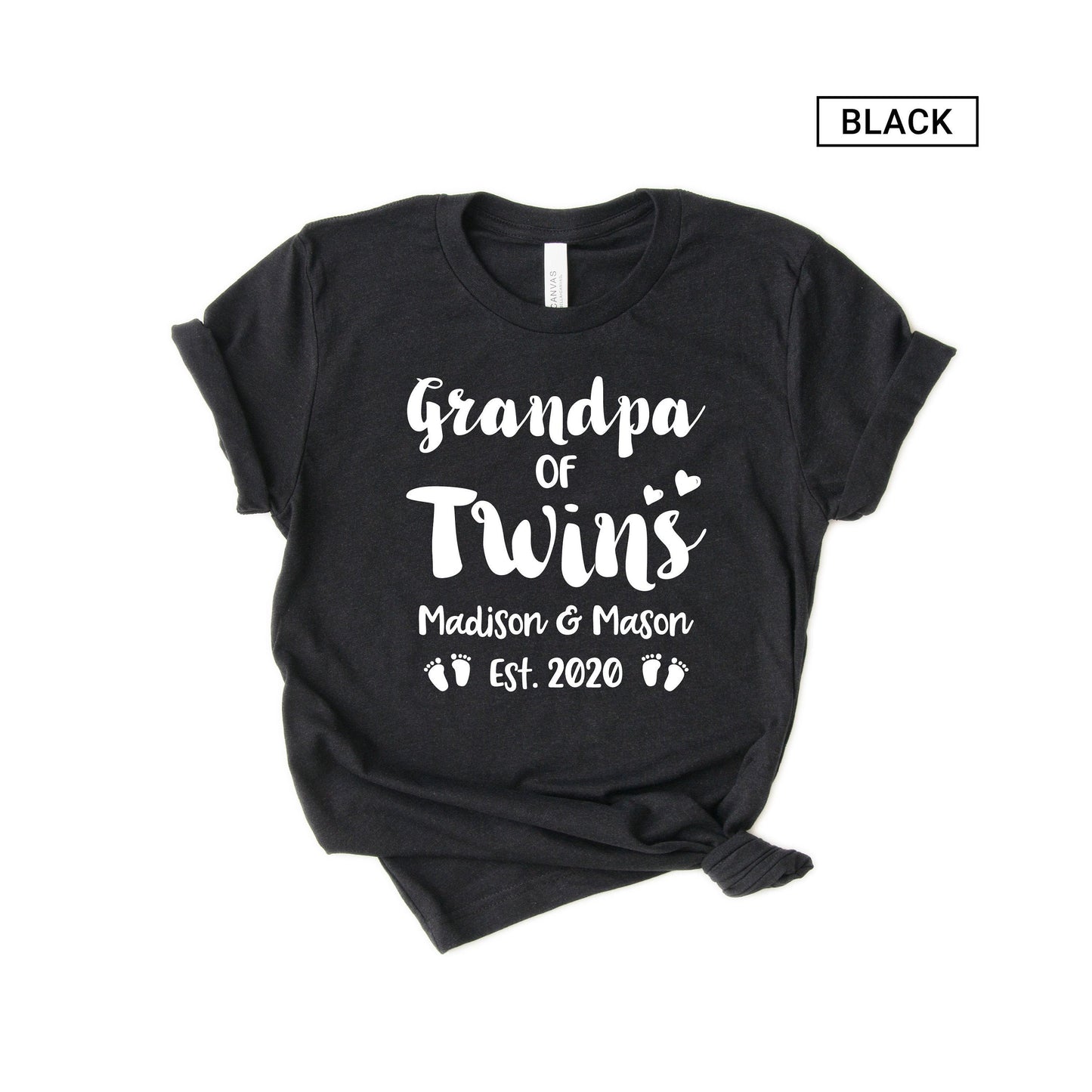 Personalized Grandpa of Twins shirt - Customized with Names [Unisex Shirt]